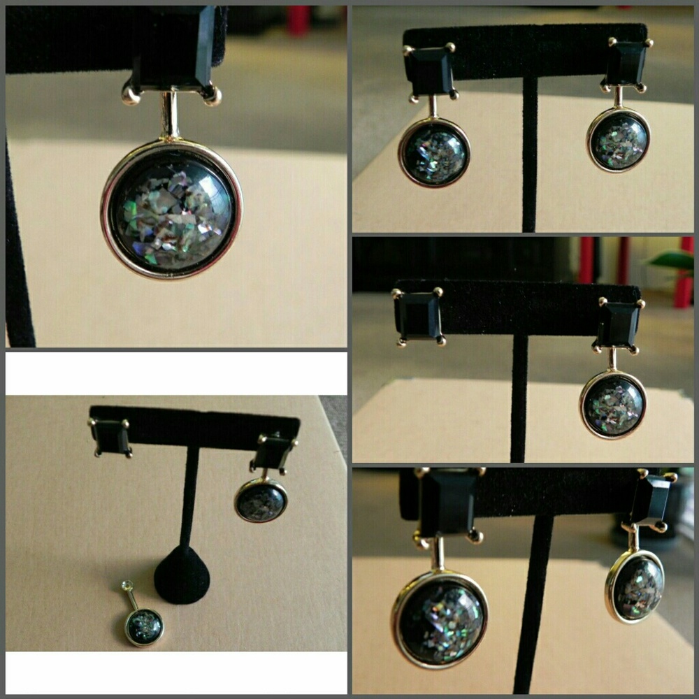 Peacock Ore Stone Earrings